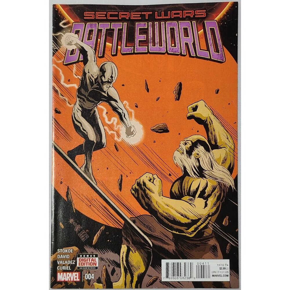 Secret Wars Battleworld #4 Marvel Comics 2015 VF Cover A Silver Surfer Galactus